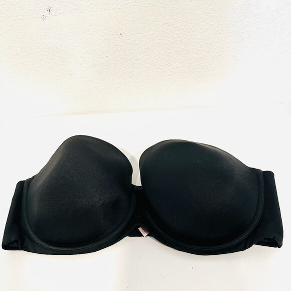 Lane Bryant Cacique Black Strapless Bra Plus Size 42DD Lightly Lined Underwire - Picture 1 of 11